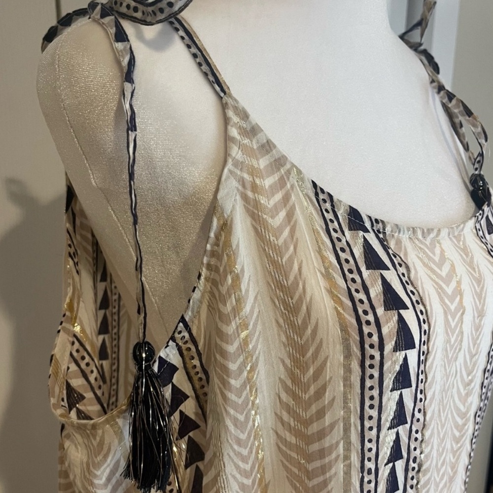 Yada, NWT Beige Elegant Multicolor Maxi Dress, size L/xl - Picture 4 of 11